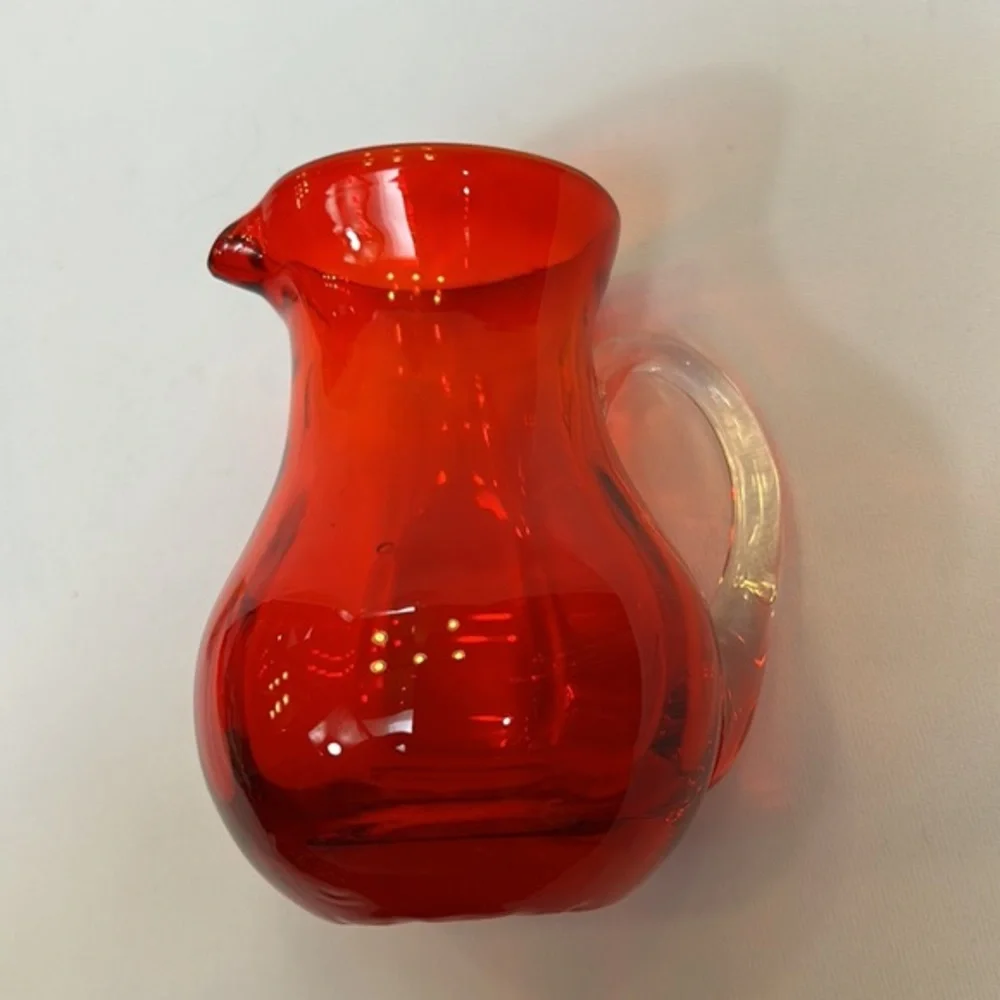 Hand Blown Red Mini Pitcher - Picture 6 of 6